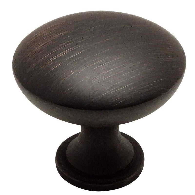 Cosmas 25 Pack 5305ORB Oil Rubbed Bronze Traditional Round Solid Cabinet Hardware Knob - 1-1/4" Diameter